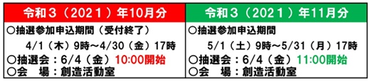 抽選会の日程を変更します。