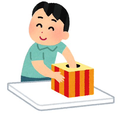 くじ引きをしている人