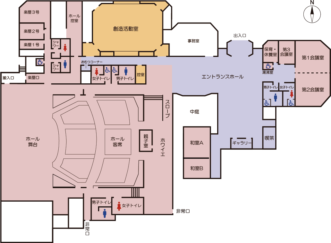 施設配置図1F